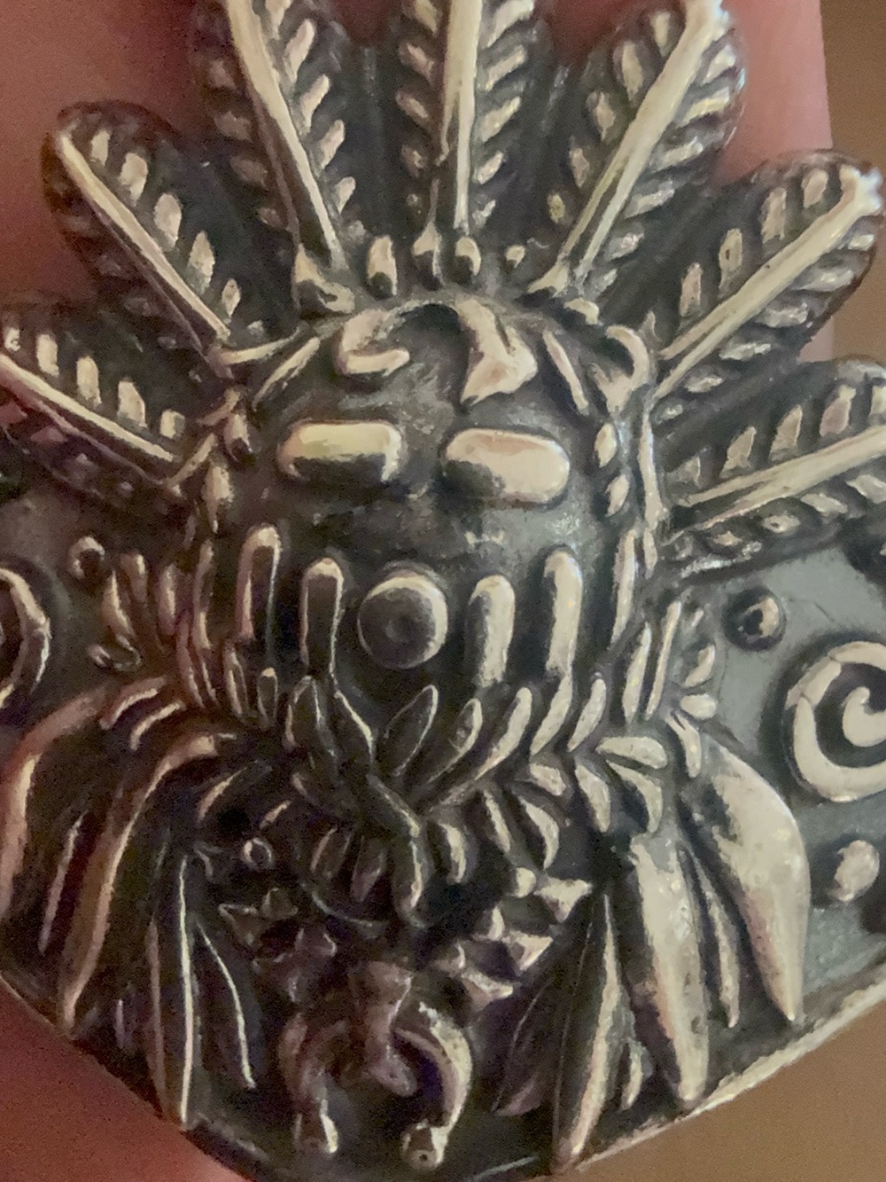 Navajo artist Fritz Casuse Sterling Silver Spirit Kachina Cuff Bracelet. - Picture 2 of 10